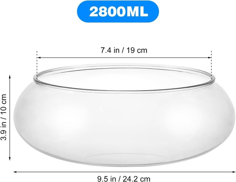 NIYANGLE 0.74 Gallon Round Fish Bowl, Plastic Clear Bowl Vase Shallow Planter Bubble Bowl Aquatic Plant Pot Hydroponic Plants Succulent Planter Fish Tank Aquarium Bowl for Home Office Decor - Image 4